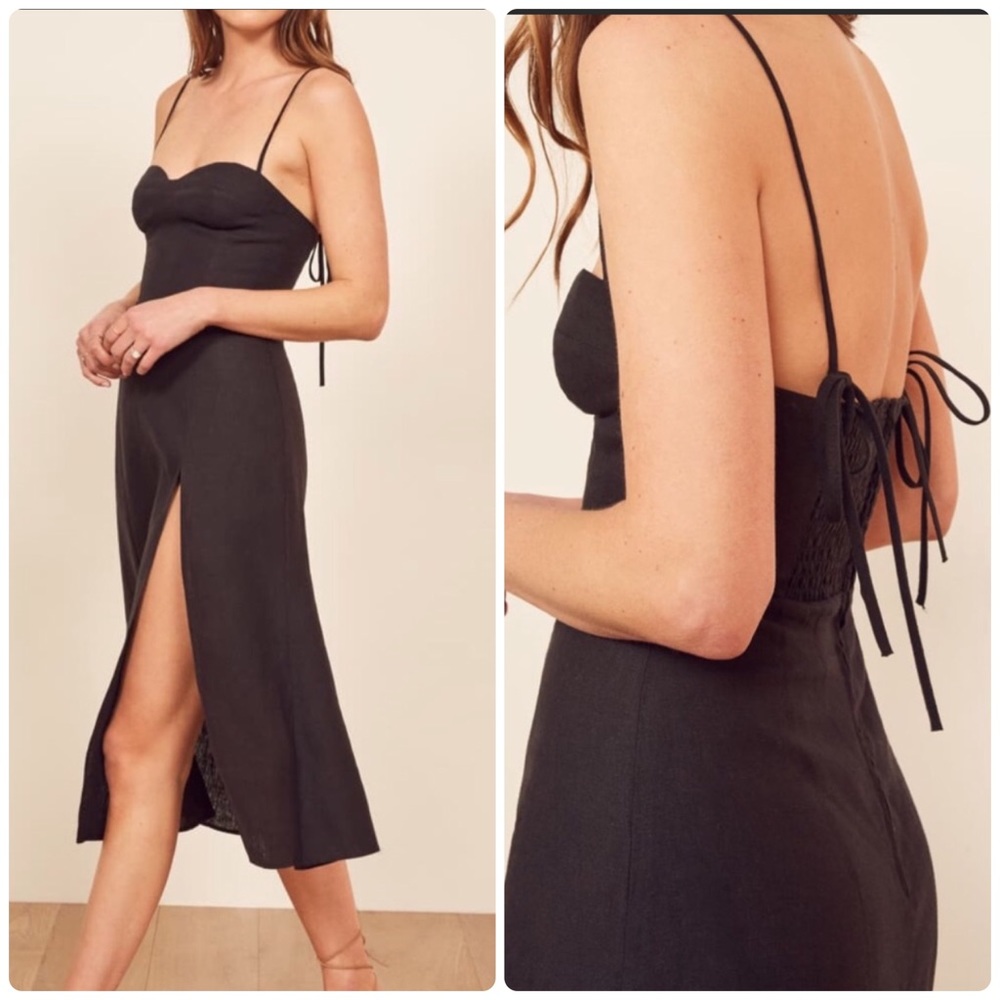 NWT Reformation black Nebraska dress size 6